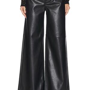 Rag & Bone Black Wide-Leg  leather Pants